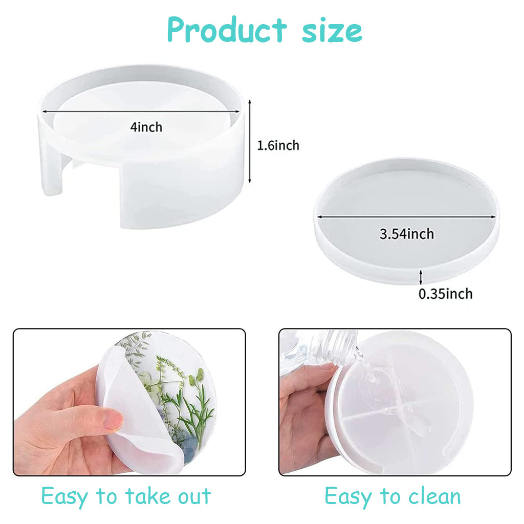 HASTHIP 5pcs Coaster Resin Moulds Set Silicone Coaster Storage Box Mould, Silicone Epoxy Pouring Mould for DIY Art Craft Coasters HASTHIP 5pcs Coaster Resin Moulds Set Silicone Coaster Storage Box Mould, Silicone Epoxy Pouring Mould for DIY Art Craft Coasters